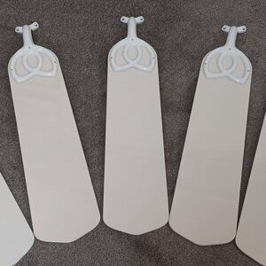 5 - Vintage 24" Indoor White Ceiling Fan Blades - Replacements